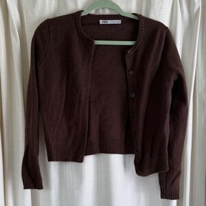 Zara Women's Dark Brown Cardigan